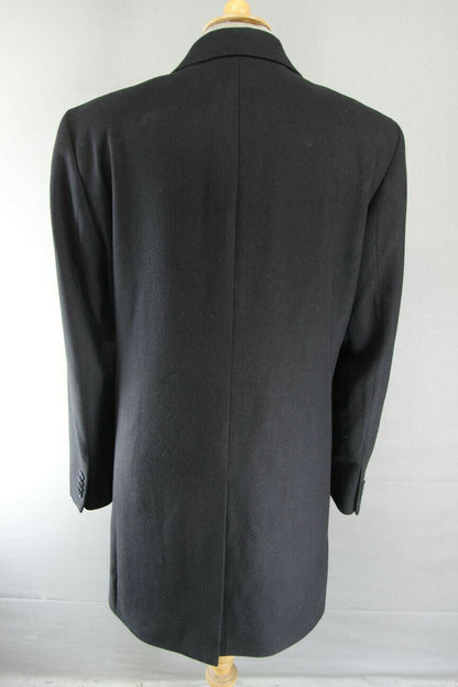 BRAND NEW MEN'S WOOL RICH BLEND 3 POCKET BLACK OVERCOAT 42-44 INCH (REGULAR FIT)
