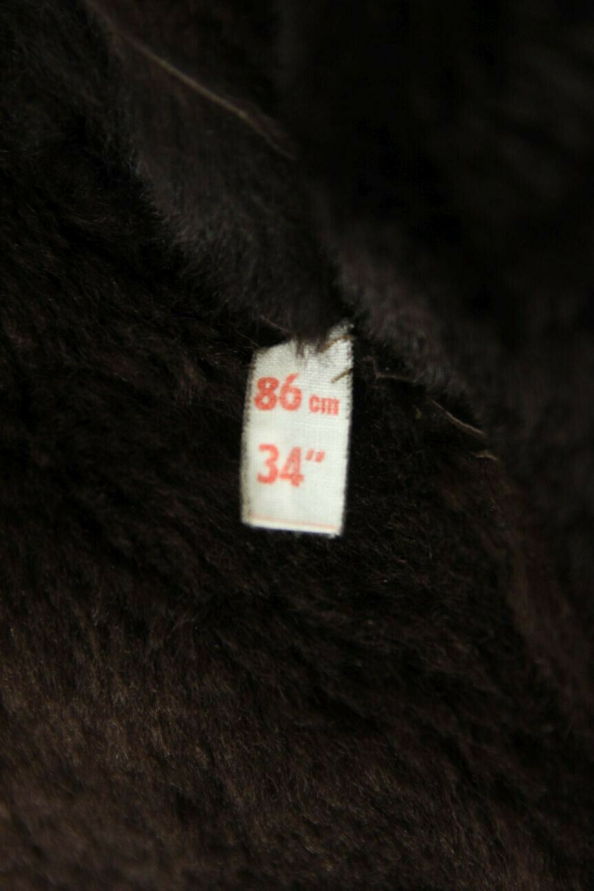 CLASSIC VINTAGE 70's DARK BROWN SUEDE LEATHER SHEEPSKIN LINED COAT 34 INCH/86 CM
