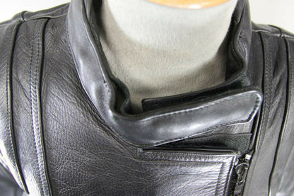 BRITISH MADE BIKER'S PARADISE BLACK COWHIDE LEATHER BIKER JACKET SIZE 14