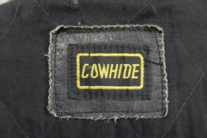 BRITISH MADE BIKER'S PARADISE BLACK COWHIDE LEATHER BIKER JACKET SIZE 14