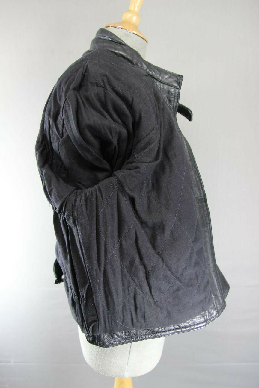 BRITISH MADE BIKER'S PARADISE BLACK COWHIDE LEATHER BIKER JACKET SIZE 14