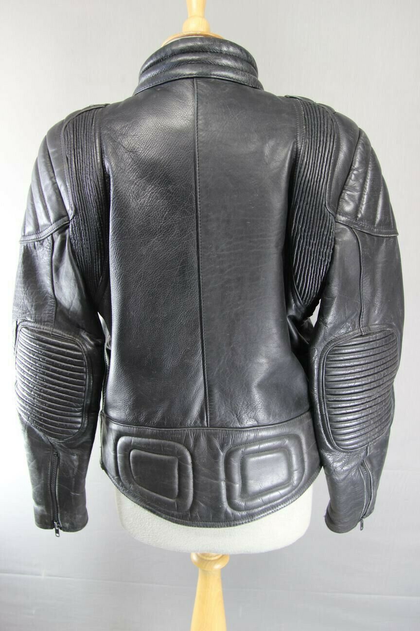 SUPERB QUALITY BLACK LEATHER SPORTEX A5 CLASSIC BIKER JACKET 38 INCH