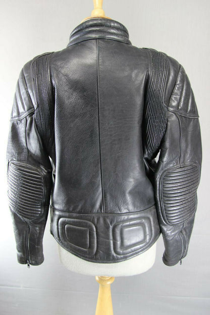 SUPERB QUALITY BLACK LEATHER SPORTEX A5 CLASSIC BIKER JACKET 38 INCH