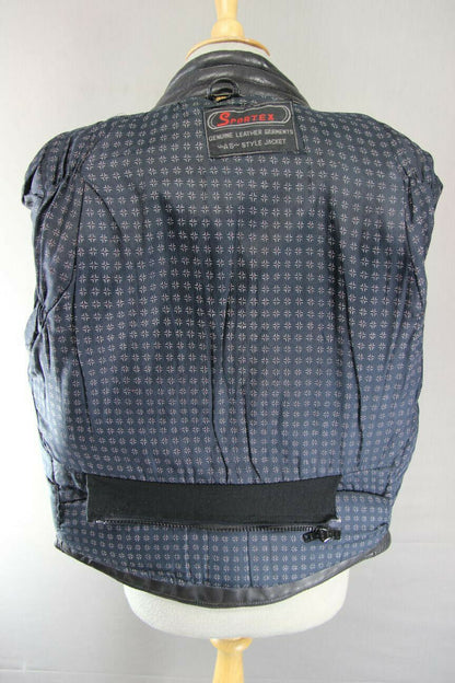 SUPERB QUALITY BLACK LEATHER SPORTEX A5 CLASSIC BIKER JACKET 38 INCH