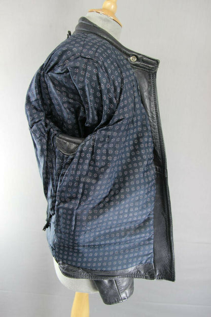 SUPERB QUALITY BLACK LEATHER SPORTEX A5 CLASSIC BIKER JACKET 38 INCH