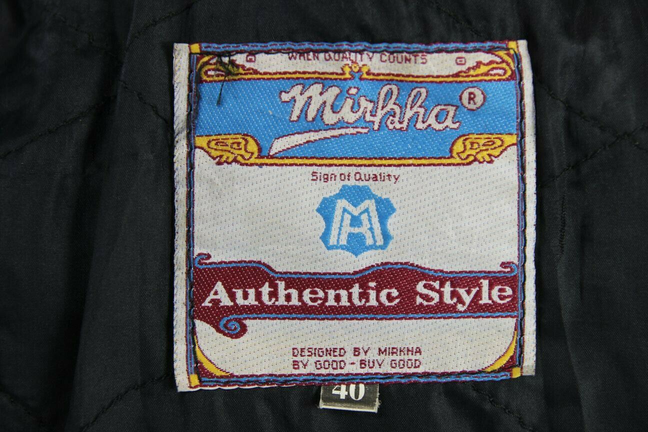 VINTAGE 70's MIRKHA PUNK ROCK CLASSIC TASSLED BLACK LEATHER BIKER JACKET 40 INCH