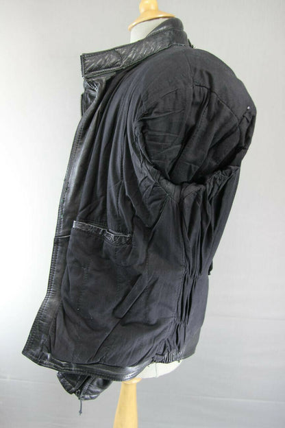 CLASSIC BLACK COWHIDE LEATHER BIKER JACKET 40 INCH
