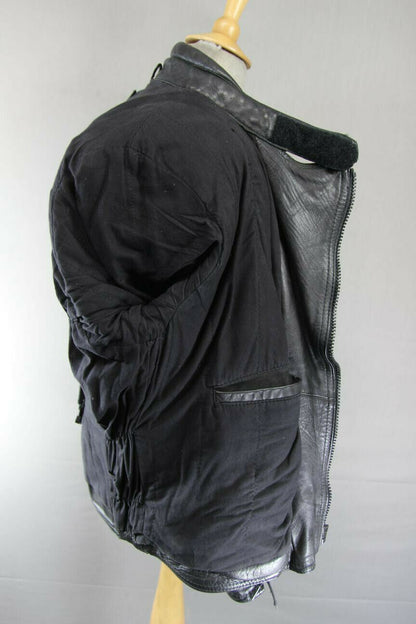 CLASSIC BLACK COWHIDE LEATHER BIKER JACKET 40 INCH