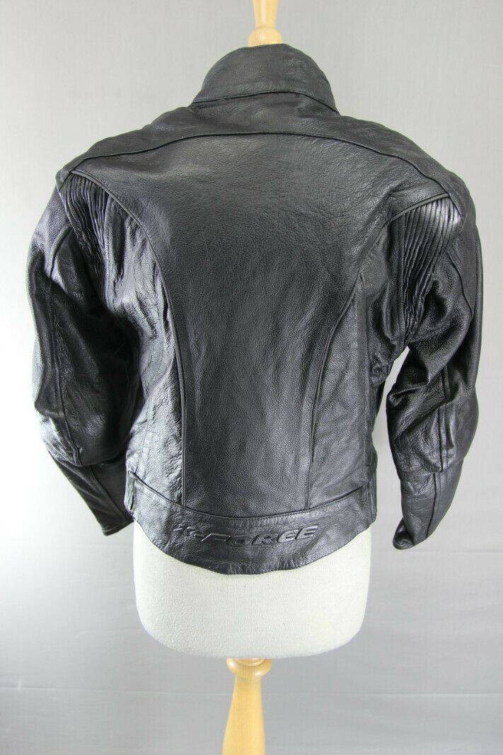 AKITO CONCEPTWEAR BLACK LEATHER BIKER JACKET + CE ARMOUR/THERMAL LINING: SIZE 12