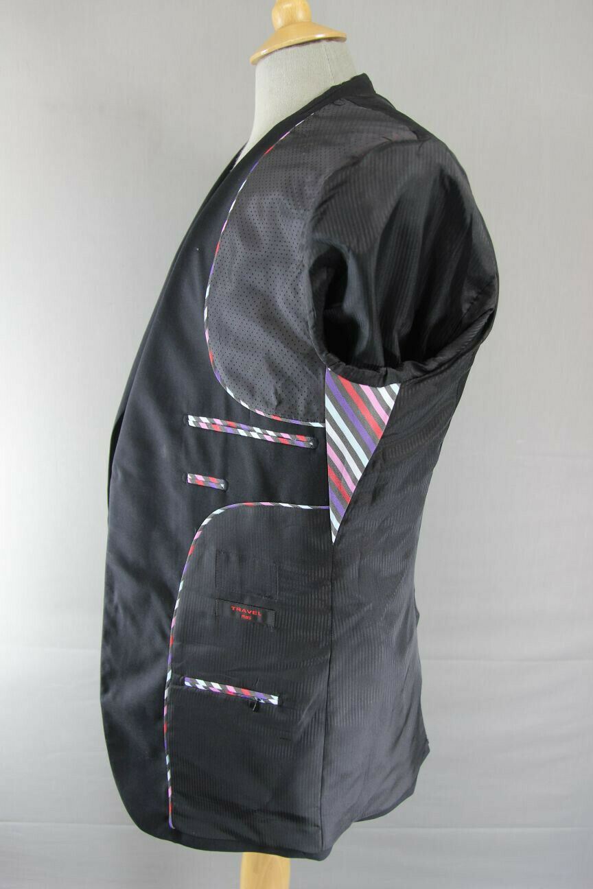 BRAND NEW WOOL RICH BLEND BLACK TRAVEL PLUS JACKET: 40 INCH CHEST (REGULAR FIT)