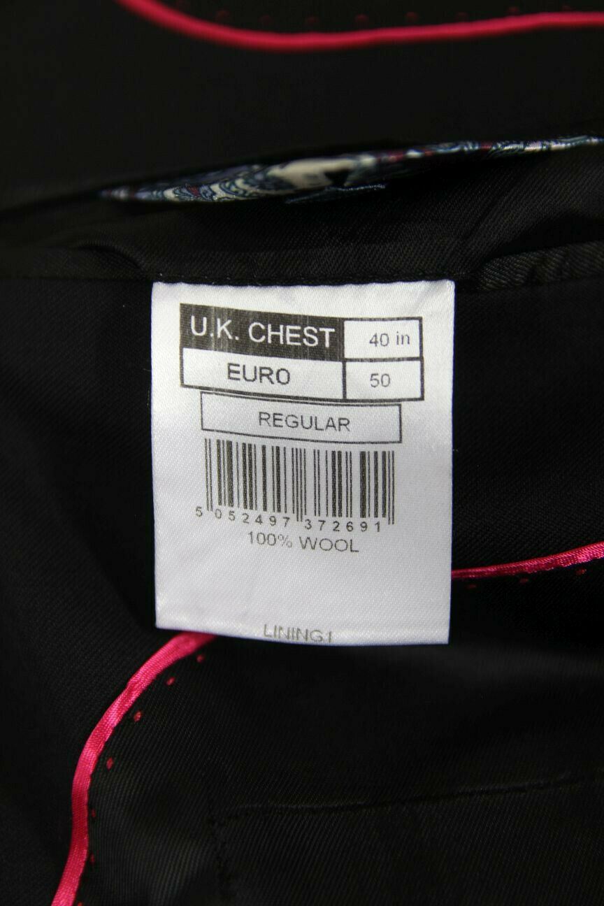 BRAND NEW PURE WOOL BLACK JACKET: 40 INCH CHEST (REGULAR FIT)