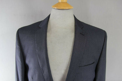 BRAND NEW WOOL RICH BLEND GREY PINSTRIPED JACKET: 38 INCH CHEST (REGULAR FIT)