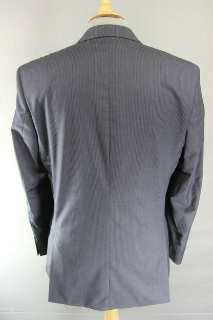 BRAND NEW WOOL RICH BLEND GREY PINSTRIPED JACKET: 38 INCH CHEST (REGULAR FIT)