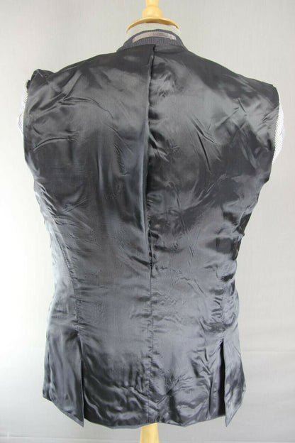 BRAND NEW WOOL RICH BLEND GREY PINSTRIPED JACKET: 38 INCH CHEST (REGULAR FIT)