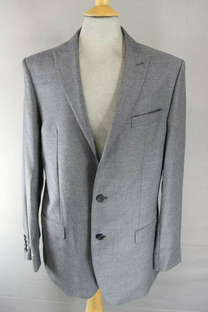 BRAND NEW PURE WOOL GREY JACKET: 40 INCH CHEST (LONG FIT)