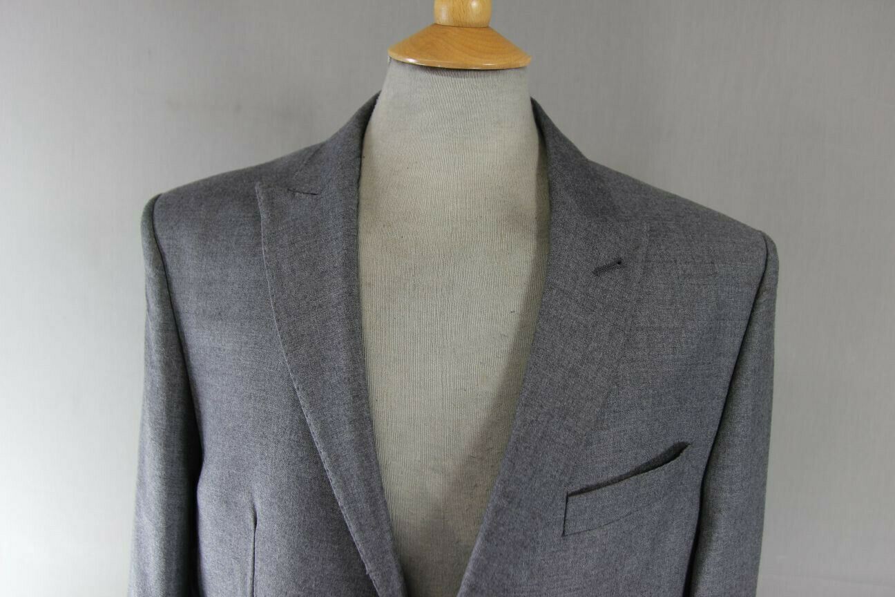 BRAND NEW PURE WOOL GREY JACKET: 40 INCH CHEST (LONG FIT)
