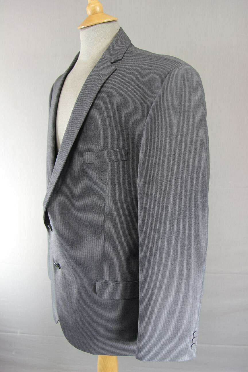 BRAND NEW GREY PINSTRIPED JACKET: 48 INCH CHEST XXL (REGULAR FIT)