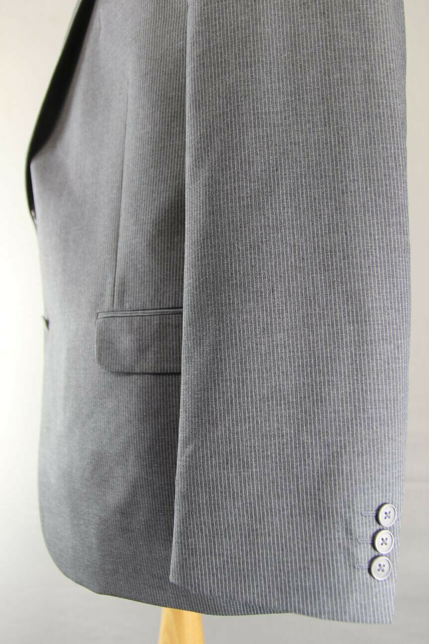 BRAND NEW GREY PINSTRIPED JACKET: 48 INCH CHEST XXL (REGULAR FIT)