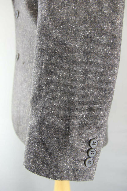 BRAND NEW WOOL RICH BLEND BROWN TWEED JACKET: 34 INCH CHEST
