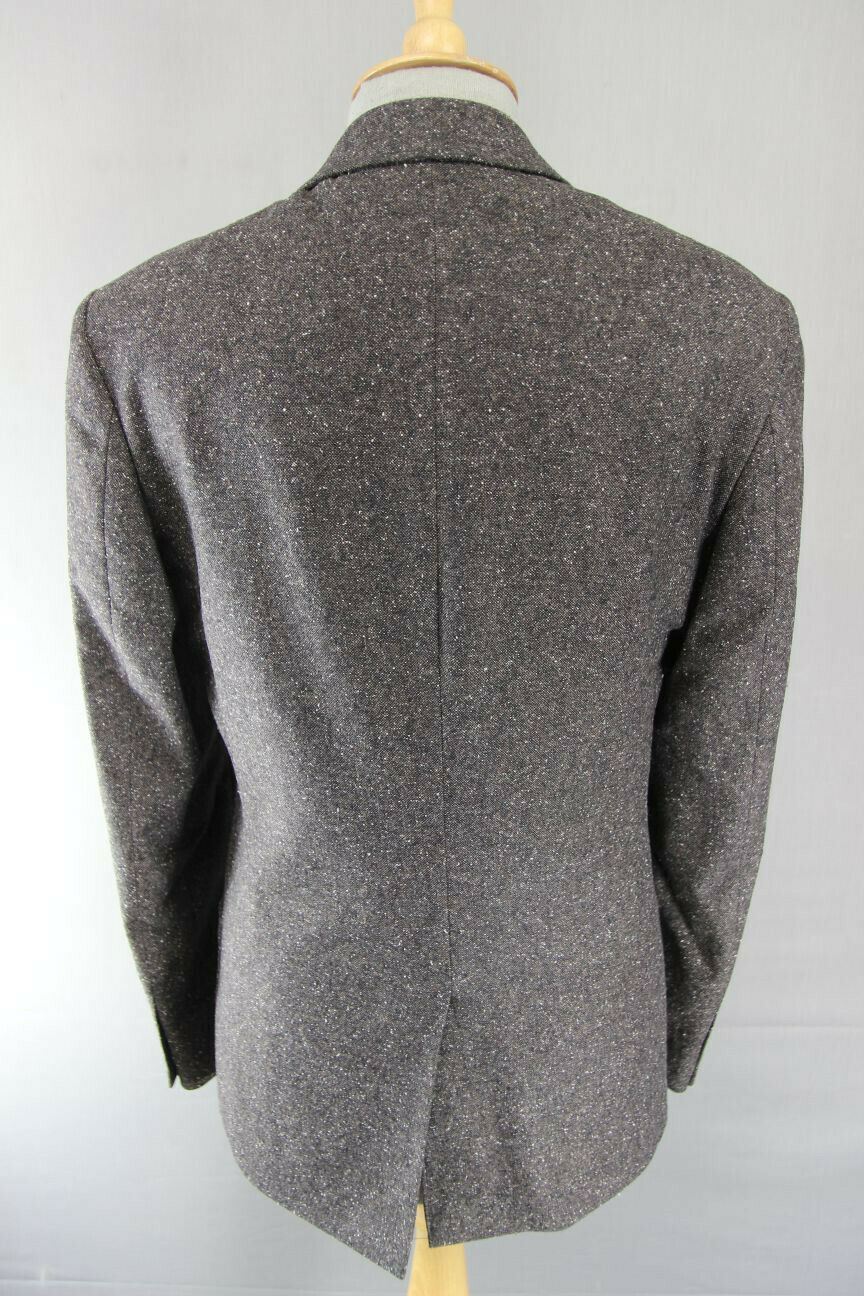 BRAND NEW WOOL RICH BLEND BROWN TWEED JACKET: 34 INCH CHEST