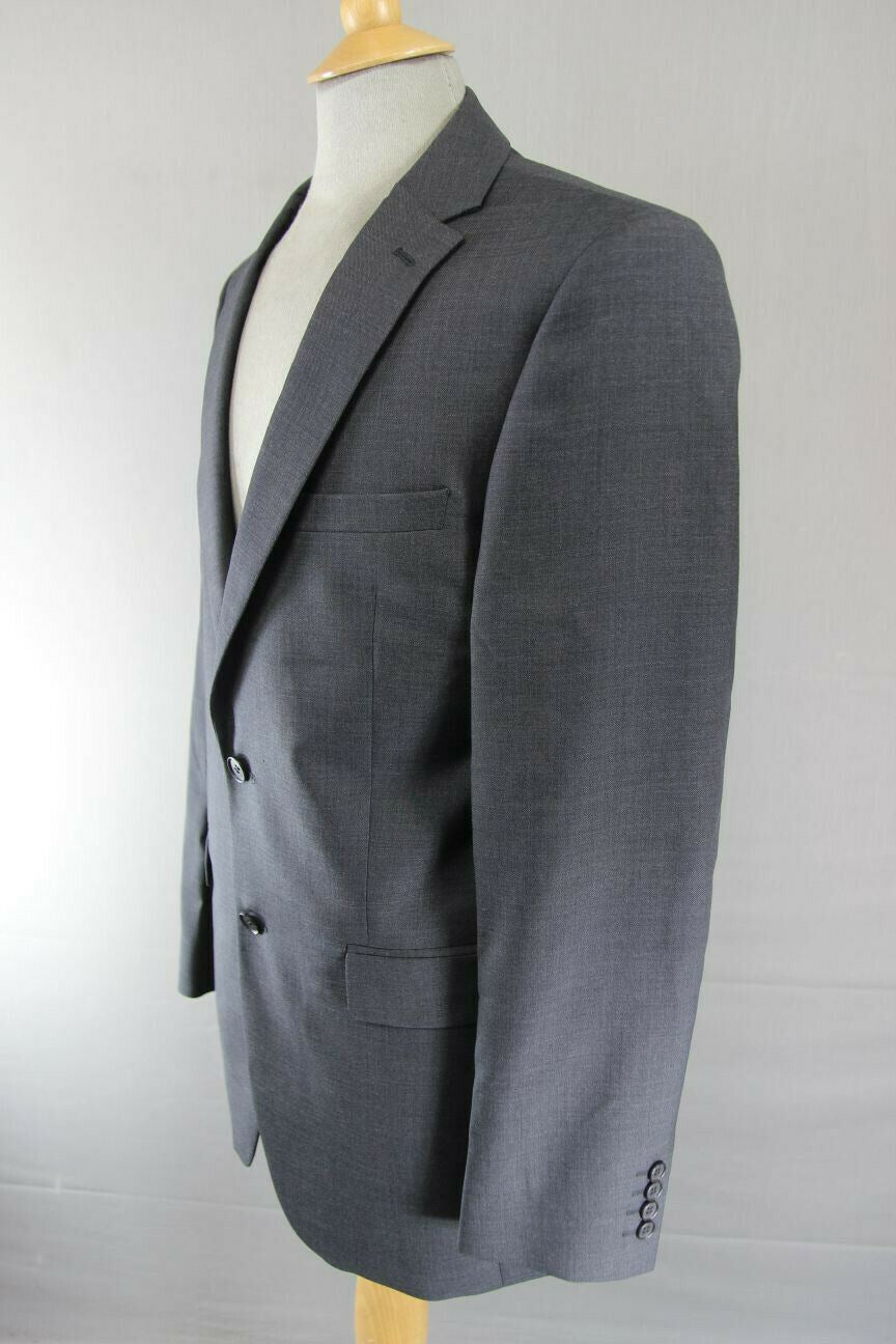 BRAND NEW WOOL RICH BLEND DARK GREY/CHARCOAL JACKET: 38 INCH CHEST (LONG FIT)