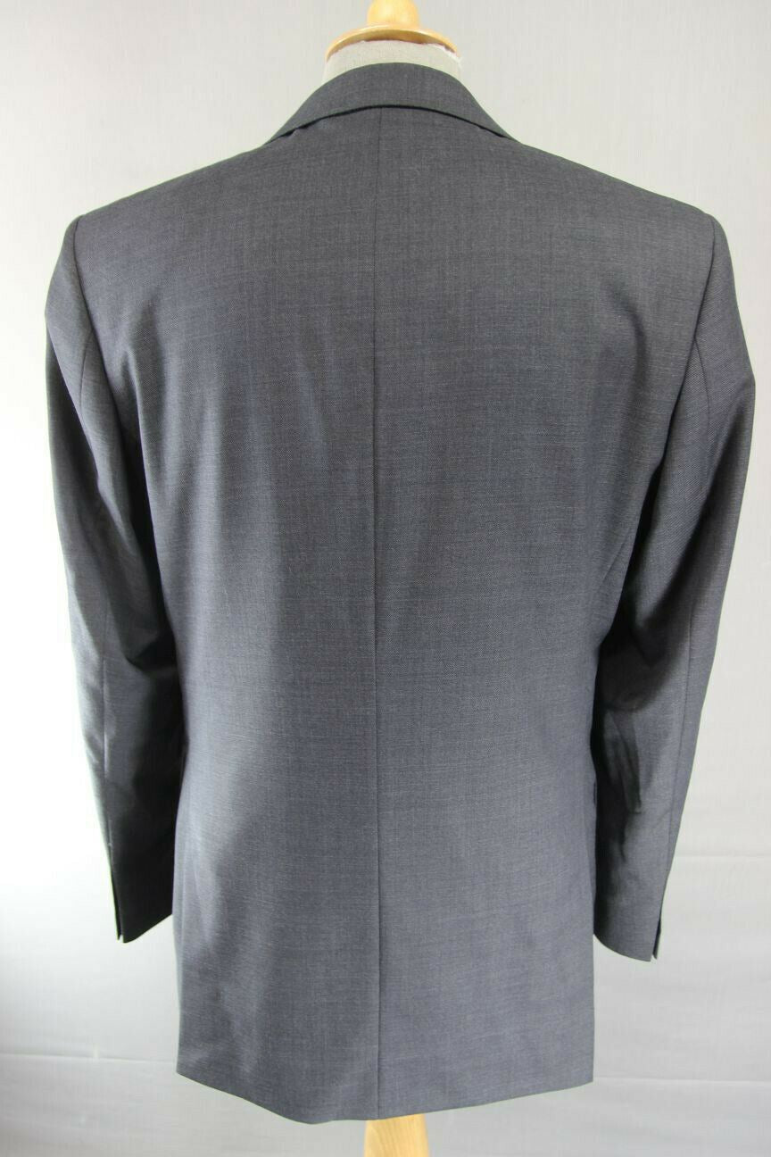 BRAND NEW WOOL RICH BLEND DARK GREY/CHARCOAL JACKET: 38 INCH CHEST (LONG FIT)
