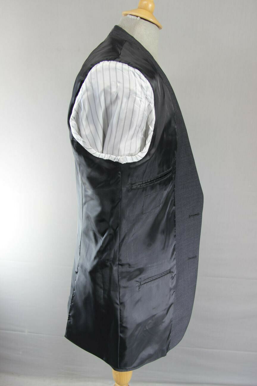 BRAND NEW WOOL RICH BLEND DARK GREY/CHARCOAL JACKET: 38 INCH CHEST (LONG FIT)
