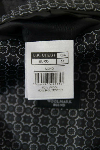 BRAND NEW WOOL RICH BLEND BLACK JACKET: 42 INCH (SHORT OR LONG, TAILORED FIT)