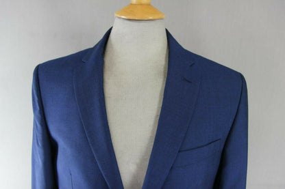 BRAND NEW WOOL RICH BLEND BLUE JACKET: 36 INCH CHEST (LONG FIT)