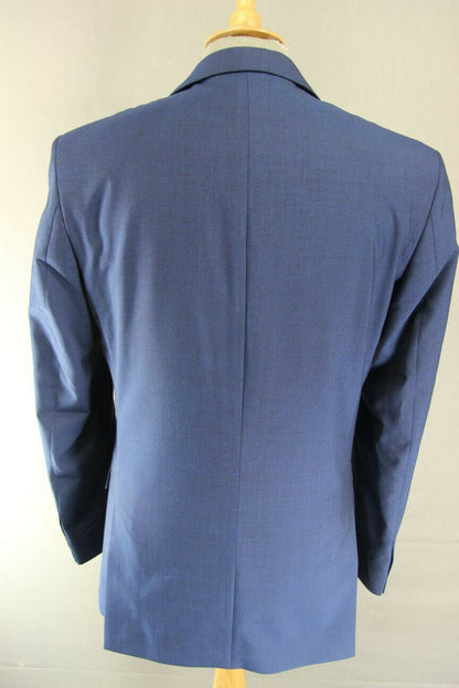 BRAND NEW WOOL RICH BLEND BLUE JACKET: 36 INCH CHEST (LONG FIT)
