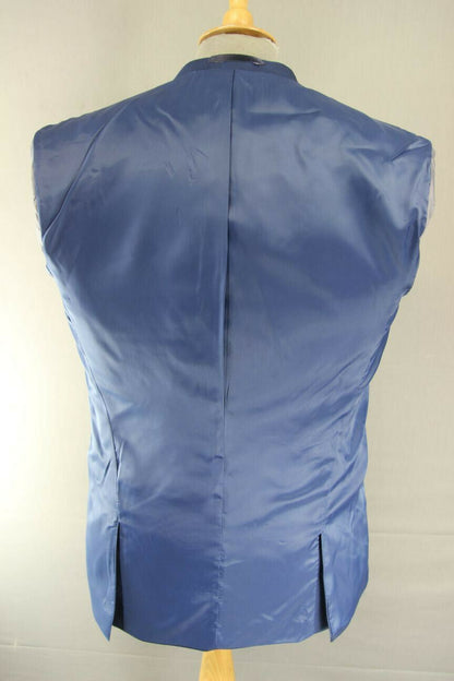BRAND NEW WOOL RICH BLEND BLUE JACKET: 36 INCH CHEST (LONG FIT)