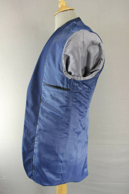BRAND NEW WOOL RICH BLEND BLUE JACKET: 36 INCH CHEST (LONG FIT)