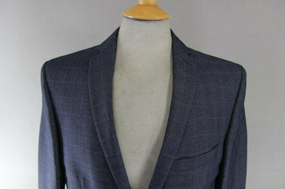 BRAND NEW CHECKED DARK BLUE/NAVY JACKET: 38 INCH CHEST (REGULAR FIT)