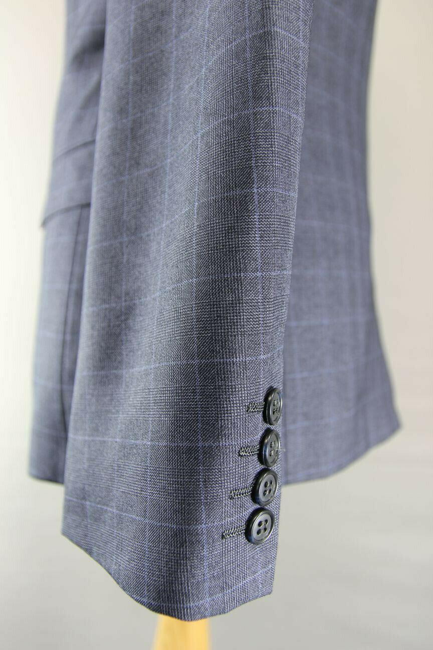 BRAND NEW CHECKED DARK BLUE/NAVY JACKET: 38 INCH CHEST (REGULAR FIT)