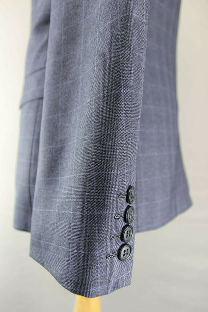 BRAND NEW CHECKED DARK BLUE/NAVY JACKET: 38 INCH CHEST (REGULAR FIT)