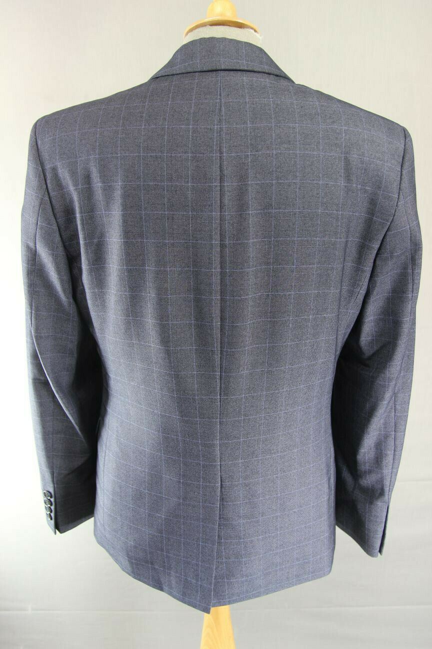 BRAND NEW CHECKED DARK BLUE/NAVY JACKET: 38 INCH CHEST (REGULAR FIT)