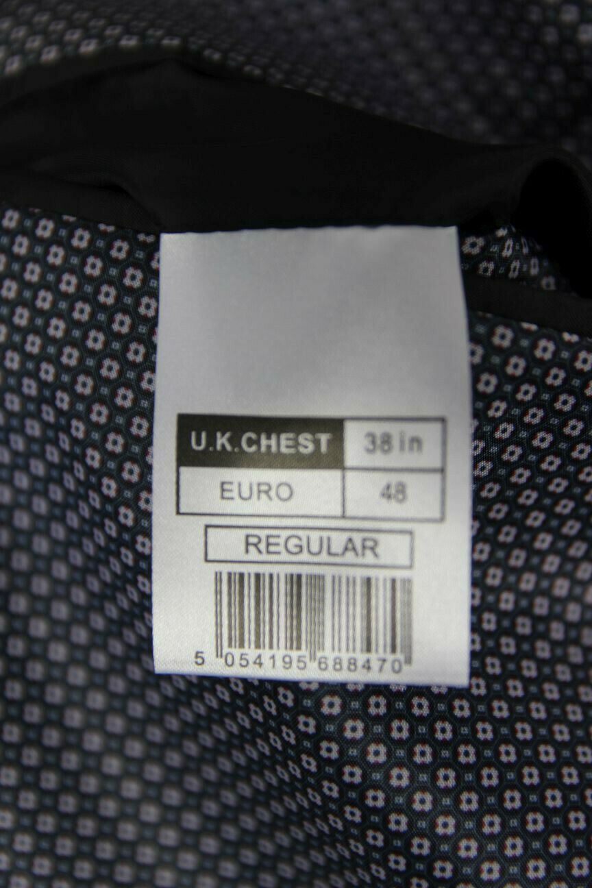 BRAND NEW CHECKED DARK BLUE/NAVY JACKET: 38 INCH CHEST (REGULAR FIT)