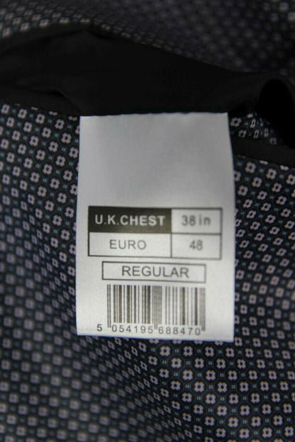 BRAND NEW CHECKED DARK BLUE/NAVY JACKET: 38 INCH CHEST (REGULAR FIT)