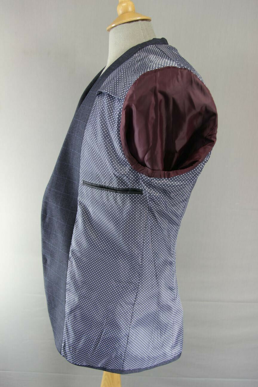 BRAND NEW CHECKED DARK BLUE/NAVY JACKET: 38 INCH CHEST (REGULAR FIT)