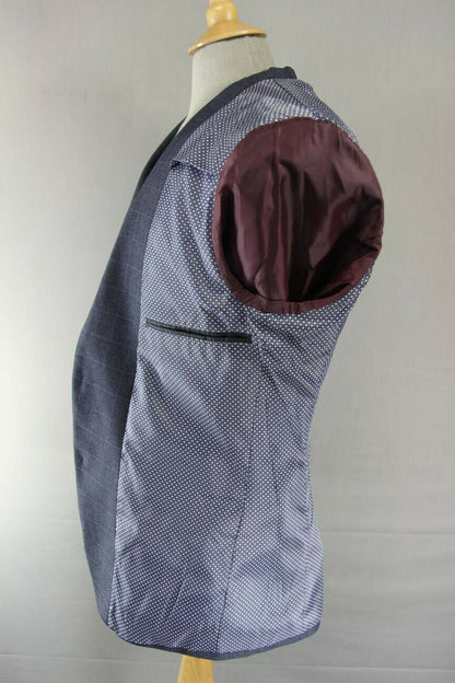 BRAND NEW CHECKED DARK BLUE/NAVY JACKET: 38 INCH CHEST (REGULAR FIT)