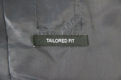 BRAND NEW DARK BLUE/NAVY CHECKED JACKET: 38 INCH CHEST (LONG, TAILORED FIT)