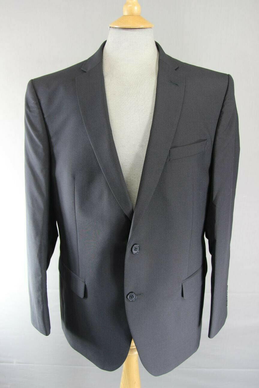 BRAND NEW WOOL RICH BLEND BLACK JACKET: 44 INCH CHEST (REGULAR OR LONG FIT)