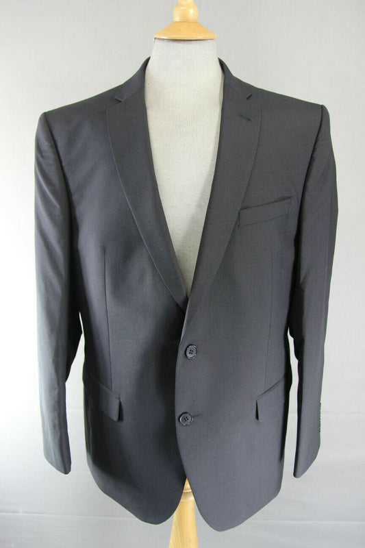 BRAND NEW WOOL RICH BLEND BLACK JACKET: 44 INCH CHEST (REGULAR OR LONG FIT)