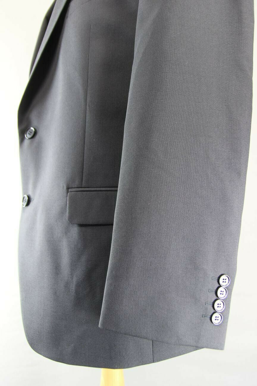 BRAND NEW WOOL RICH BLEND BLACK JACKET: 44 INCH CHEST (REGULAR OR LONG FIT)