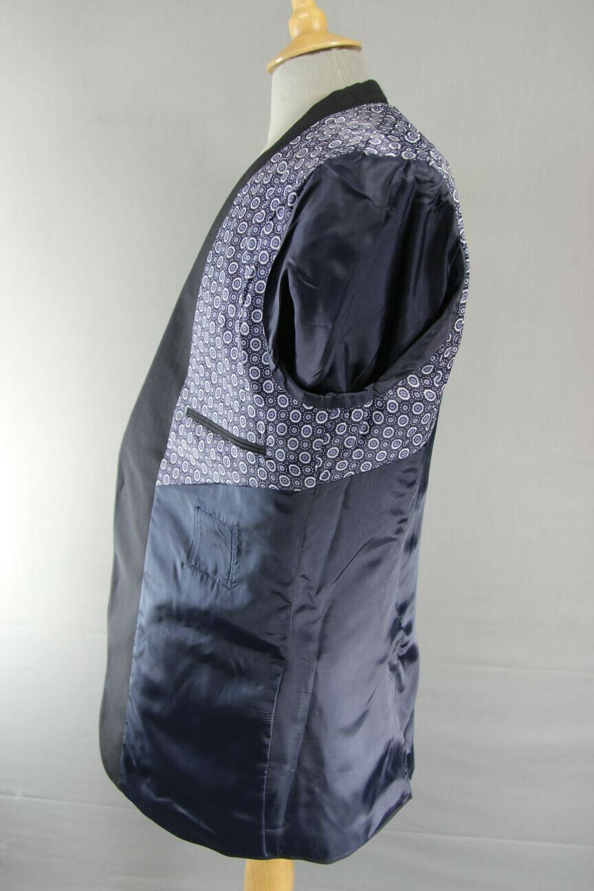 BRAND NEW WOOL RICH BLEND BLACK JACKET: 44 INCH CHEST (REGULAR OR LONG FIT)