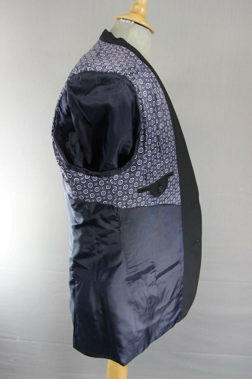 BRAND NEW WOOL RICH BLEND BLACK JACKET: 44 INCH CHEST (REGULAR OR LONG FIT)
