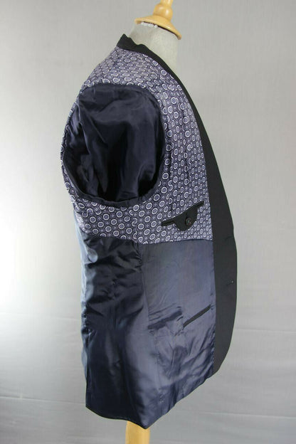 BRAND NEW WOOL RICH BLEND BLACK JACKET: 44 INCH CHEST (REGULAR OR LONG FIT)