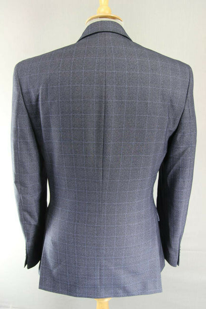 BRAND NEW DARK BLUE/NAVY CHECKED JACKET: 36 INCH CHEST (REGULAR FIT)
