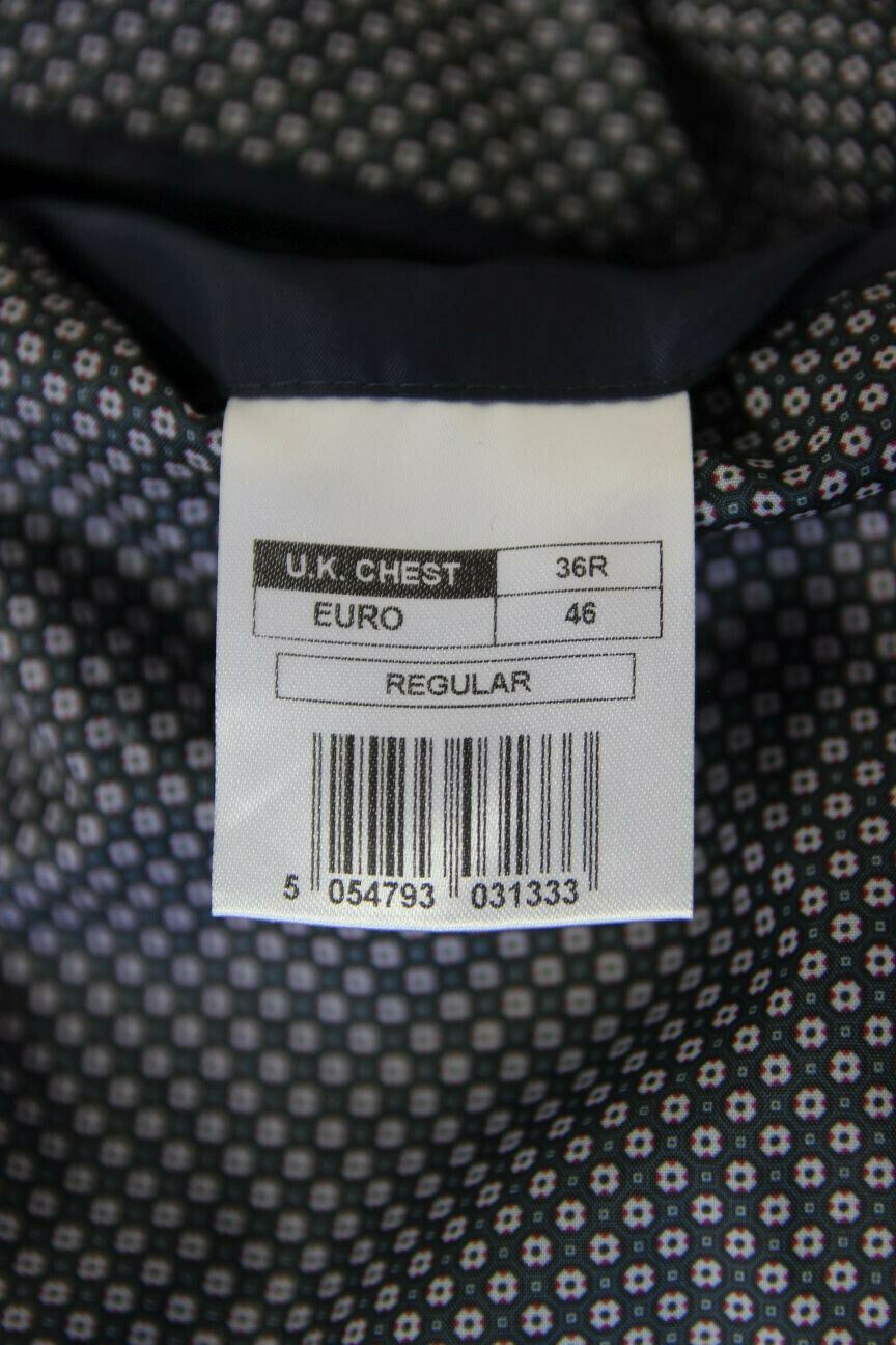 BRAND NEW DARK BLUE/NAVY CHECKED JACKET: 36 INCH CHEST (REGULAR FIT)