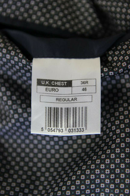 BRAND NEW DARK BLUE/NAVY CHECKED JACKET: 36 INCH CHEST (REGULAR FIT)